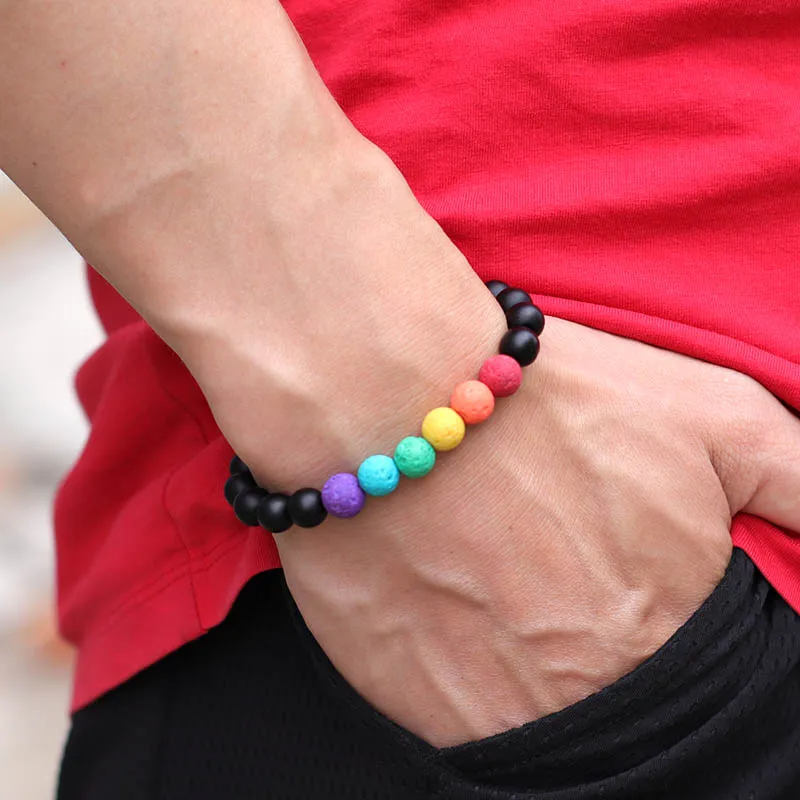 Natural Stone Beaded Bracelet with Onyx and Tiger Eye for Men and Women