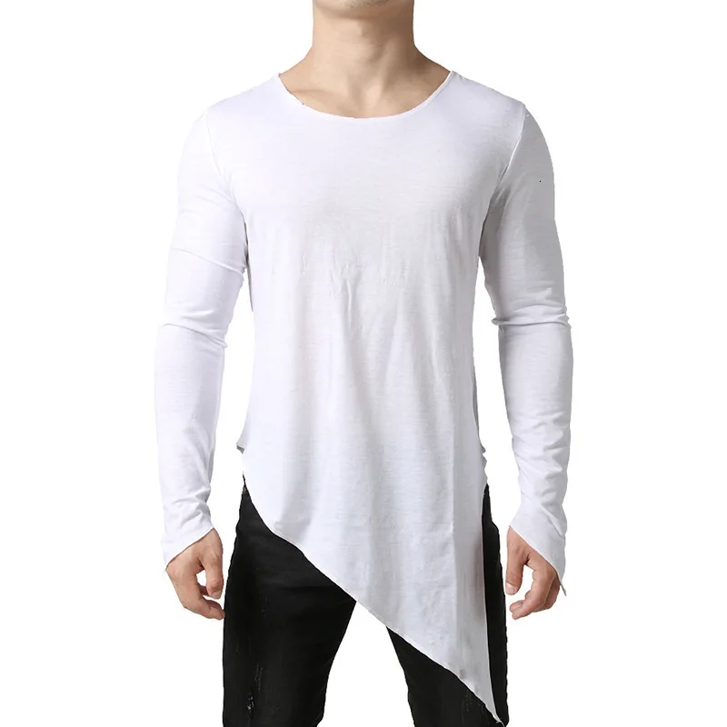 Мужская футболка с ассиметричным удлиненным подолом Moomphya, удлиненная футболка с хвостом, Мужская Уличная футболка в стиле хип-хоп, Забавные футболки, футболка homme