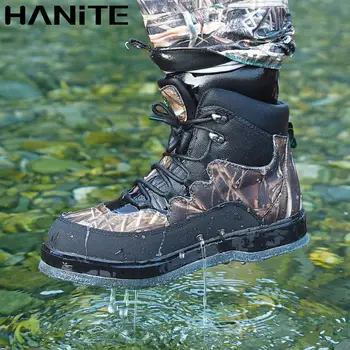 

HANITE Winter waterproof fishing boots felt sole and rubber sole wader shoes no-slip wading boots for waders