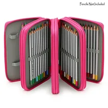 Étui à crayons en cuir PU de grande capacité, 72 supports, 4 couches, pratique, trousse colorée pour crayons d'école, cadeau pour étudiant, fournitures artistiques