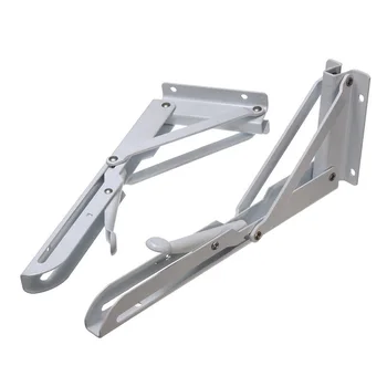 

2 Pcs Folding Shelf Bracket Wall Mount Table Hinge Stainless Steel Spring Loaded Supports SP99