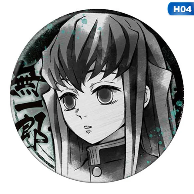5.8CM Tinplate Tanjirou Icon Collection Breastpin For Backpacks Anime Badges Demon Slayer: Kimetsu No Yaiba Cosplay Brooch Pins BRH4846H04