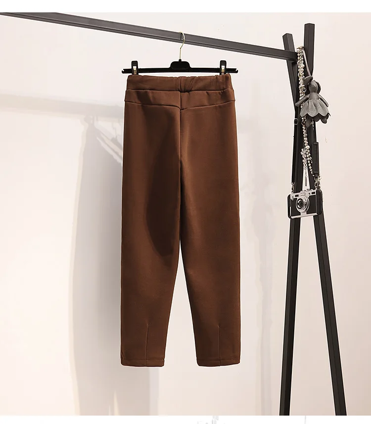 New Autumn Winter Warm Pants Women Fashion Thickening Casual Ladies' Pants Korean Harem High Waist Trousers Plus Size 5XL