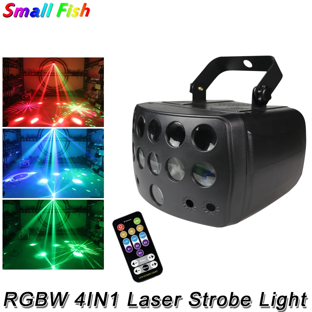 

Светодиодный лазерный стробоскоп DMX512 4 в 1, сценический лазерный прожектор RGB для дискотеки, диджея, музыки, вечеринки, светильник вой эффект на Рождество, RGBW, 4 в 1