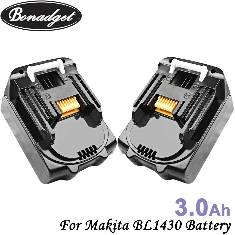 Литий ионный сменный аккумулятор Bonadget 2 шт. 14 4 В 3000 мАч BL1430 для Makita 194065 3 194066 1 BL1415