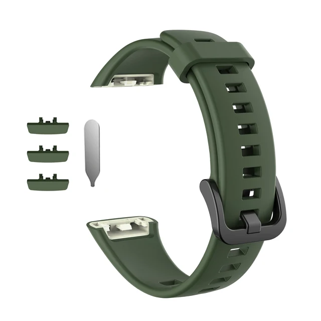 Soft Silicone Band Straps For Huawei Band 6 Smart Watch Wristband Replacement Smart Watch Strap For Huawei Honor Band 6 Correa Dark green