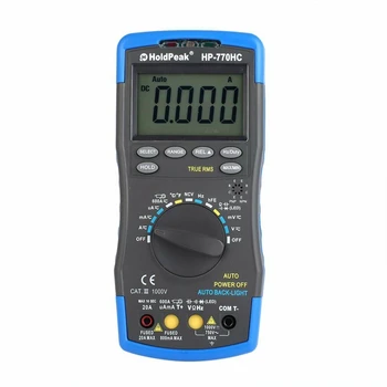 

Holdpeak Hp-770Hc True Rms Auto Ranging Digital Multimeter With Ncv Feature And Temperature/Frequency/Duty Cycle Test