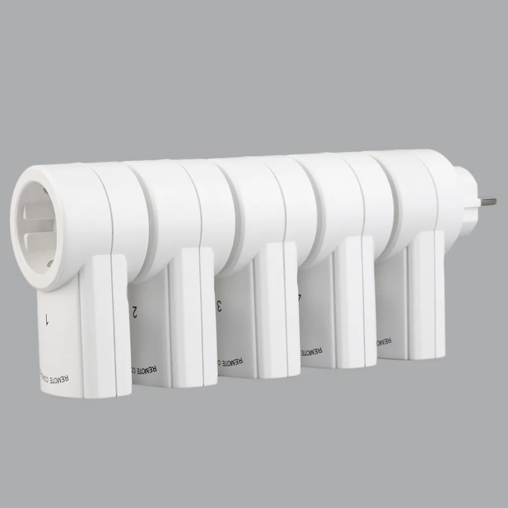 

5 Wireless Switches Socket Remote Control Power Outlets Electrical Plugs Adaptors with EU Plug