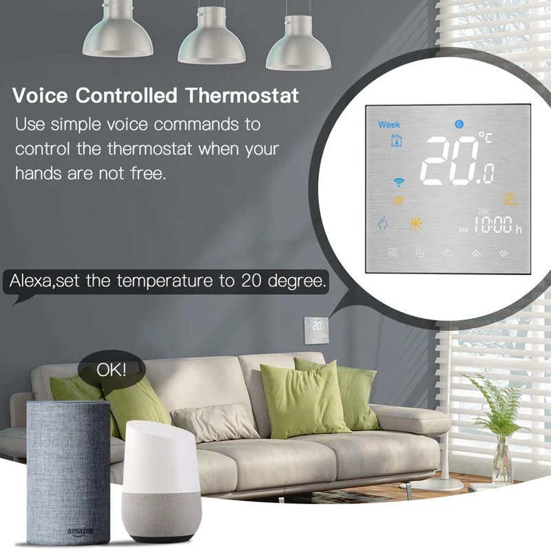 WiFi умный термостат контроллер температуры для водного газового котла работает с Alexa Google Home