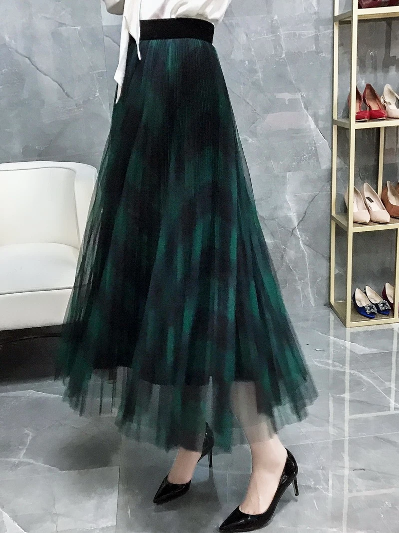 Женская винтажная Классическая клетчатая юбка трапециевидной формы с высокой талией, модные Плиссированные Миди юбки с высокой талией