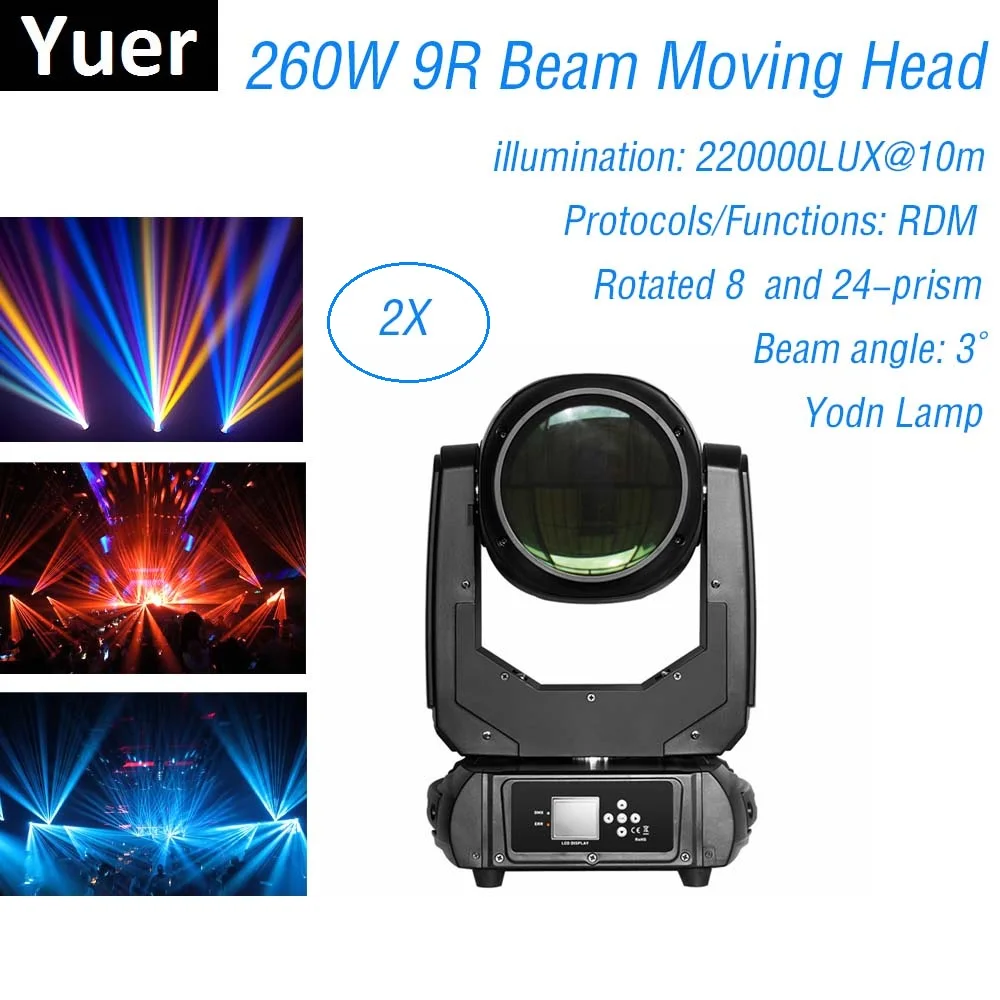 

260W 9R Lyre Beam Spot Moving Head Light Beam 260W Beam 9R Stage Light 8+ 24 Facet Prism For Disco Light Christmas Projector Dj