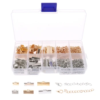 

Metal Crimp End Fold Over Clasps Cord End Clips And Link DIY Jewelry Making Findding