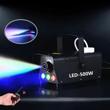 

500W Smoke Machine, Fog Machine With RGB LED Lights, Remote Controls Fogger Ejector For Wedding, Party And Stage Lighting Effect