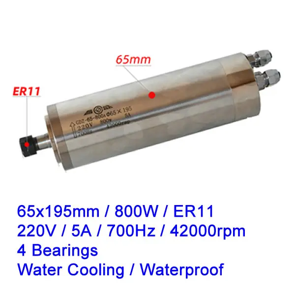 65x195mm 800W 700Hz 800 Вт 110 кВт 220 кВт 380 кВт Мотор шпинделя с ЧПУ в водяное воздушное охлаждение гравировальный станок ось Z вал - Цвет: 65x195mm 800W 700Hz