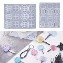 Cat Bear Shell Shape Key Tag Resin Mold  Key Covers Caps Epoxy Resin Mold Tools