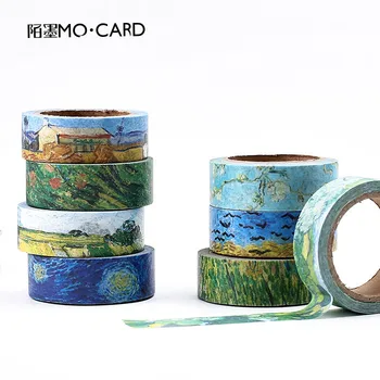 

Van Gogh Color Series Oil Painting Paper Washi Tapes Decorative Masking Tapes Stickers for Diary Album Scrapbooking Stationary