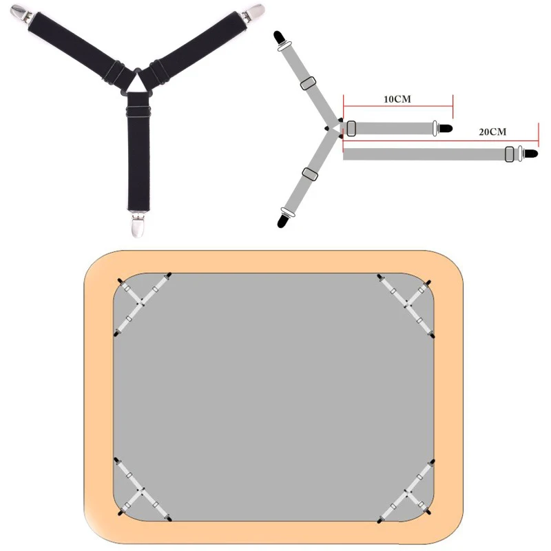 Мебель Металлический Ремешок Зажимы для матраца Slip-On листы держатель с креплением один размер ткань крепления Клип эластичный ремешок слинг