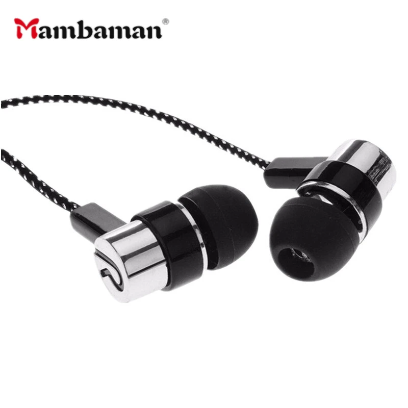

Mambaman Stereo Sports Earphones Roping In-Ear Earbud Reflective Fiber Cloth Line Metal Earphone PK Headset For Xiaomi MP3 mp4