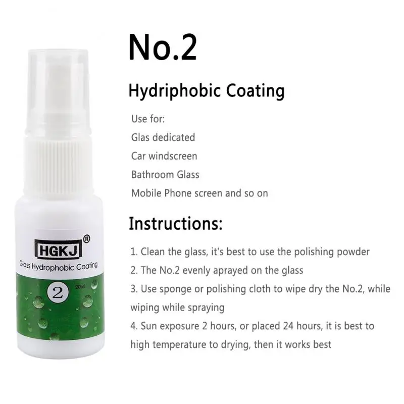 HGKJ 2 20ml автомобильное водонепроницаемое нано гидрофобное покрытие очиститель