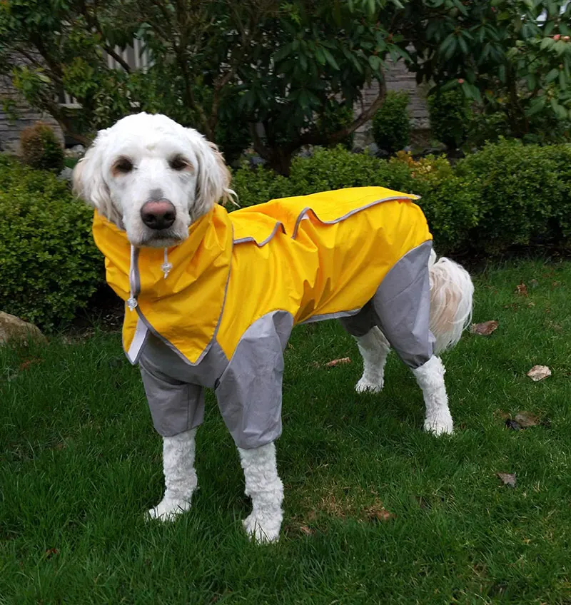 PET Dog Raincoats Waterproof Lightweight& High Visibility Full Range Sizes for Large Medium Small All Breeds Poncho Hoodies