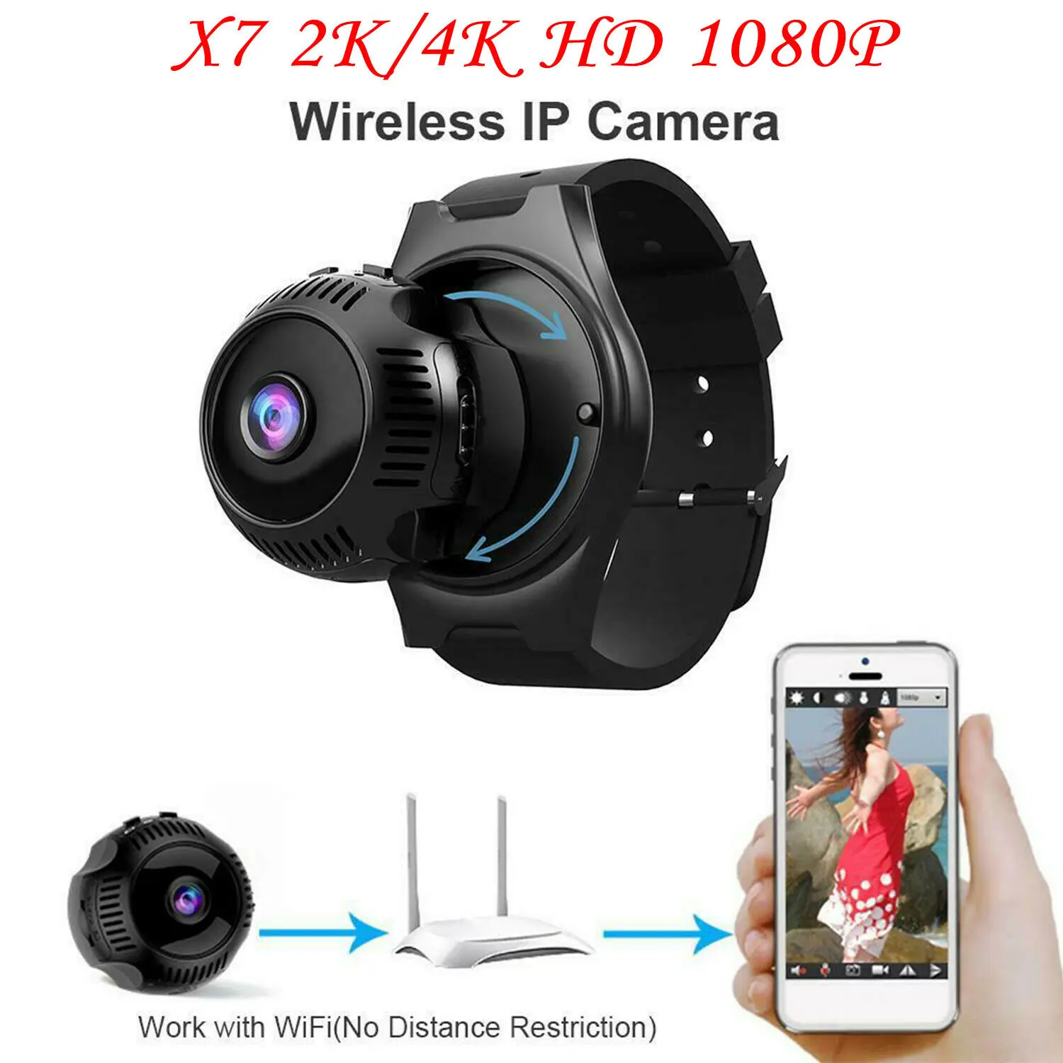 HD 4K 1080P Cam беспроводная wifi ip-камера безопасности видеокамера ночного видения камера движения DVR беспроводная wifi камера Часы Cam