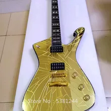 Электрогитары, золотистого и серебряного зеркала трещины гитары