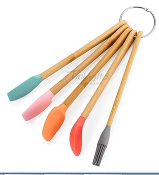 

Baking Tools New Multicolor Silicone Small Spatula Silicone Brush Household High Temperature Baking Tools