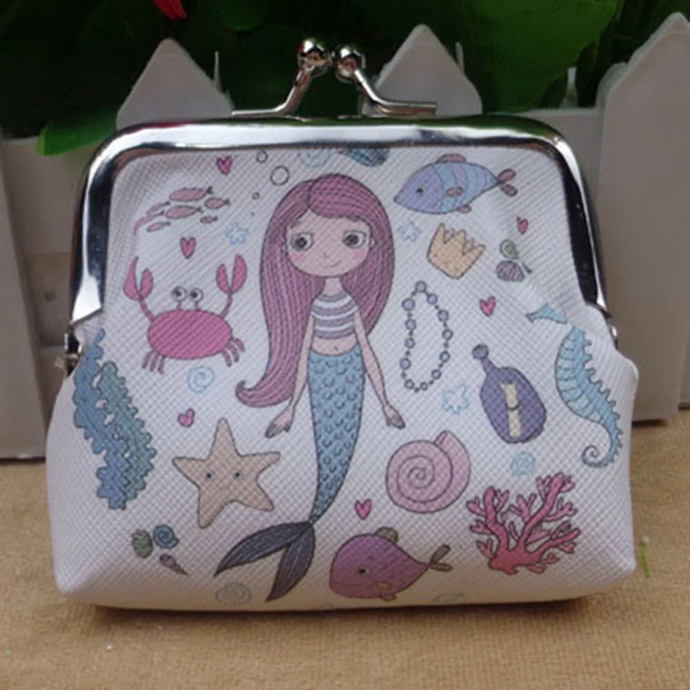 1 шт., детские кошельки для девочек, держатель для монет, Kawaii, животные, единорог, цветочный рисунок, женские Мини кошельки для мелочи, сумка для денег, Детская сумочка на молнии, подарок - Цвет: 7
