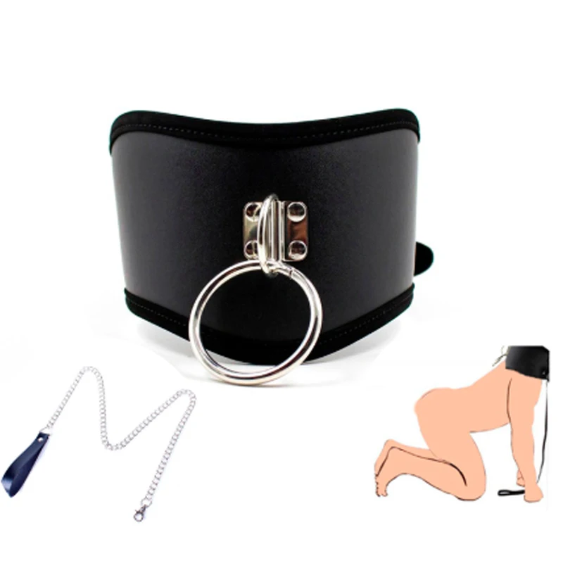 BDSM PU Leather Neck Collars with Chain Bondage Silicone Dog Tail Plug Sexy Costume Fetish Pet Role Play Sex Toys For Couples |