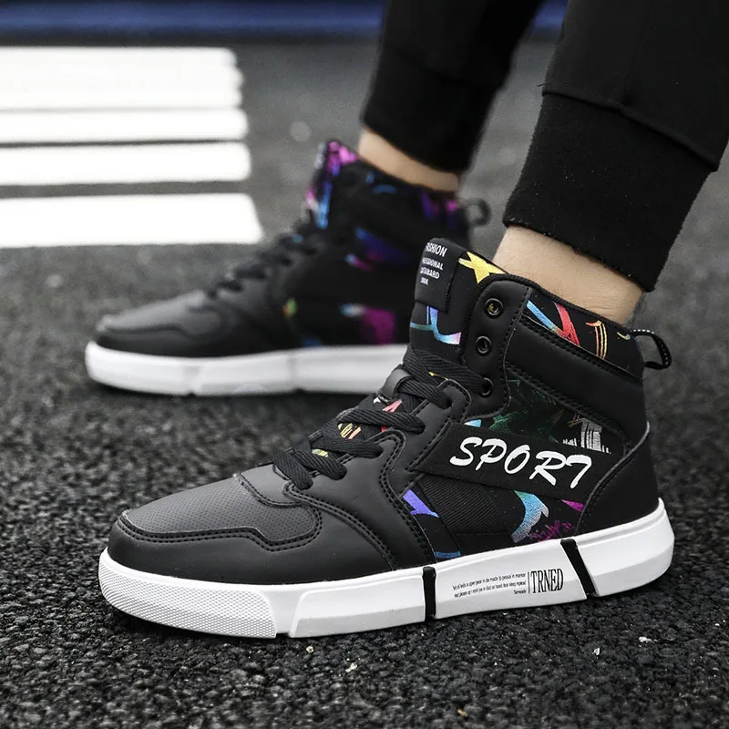 

Autumn And Winter MEN'S SHOES Hight-top Canvas Trendy Shoes Couples Breathable Casual Shoes Teenager Students Sport Sneakers