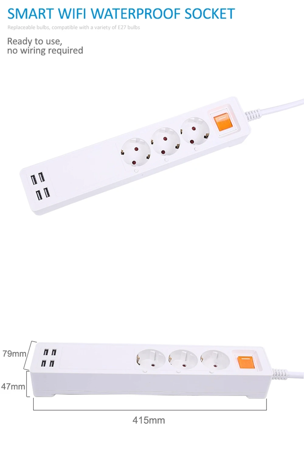 Умная Wi-Fi сетевая лента для розеток, защита от перенапряжения, несколько usb-розеток с удлинителем ЕС, индивидуальный пульт дистанционного управления для Alexa Google Home