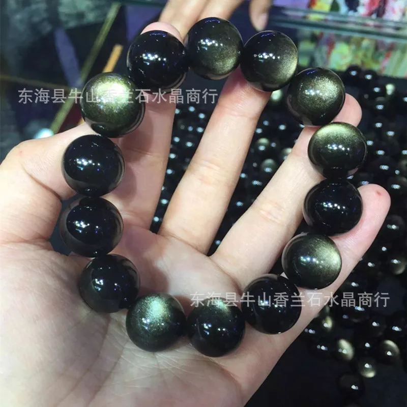 

Natural Collection 6A Gold Obsidian Bracelets Obsidian Bracelets Men And Women-Jinyao Stone Bracelets