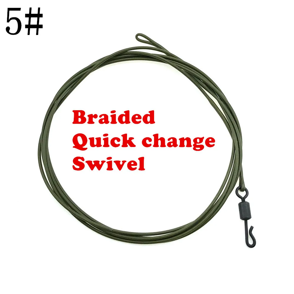 Braid KWIK 1 м плетеная/фторуглеродная/нейлоновая леска для ловли карпа, свинцовая леска для ловли карпа с спиннером, быстросменная вертлюга, свинцовое ядро, крючок для ловли карпа - Цвет: Braid KWIK