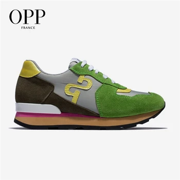 

OPP Women's Shoes Wild Sneakers Leather Casual Travel Lace-up Shoes Women's Fashion Non-slip Running Shoes