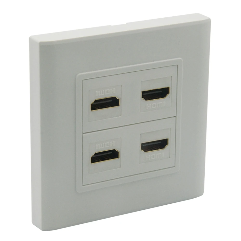 EU 86 Style 4 Ports HDMI V2.0 Female To Female Wall Platehdmi wall