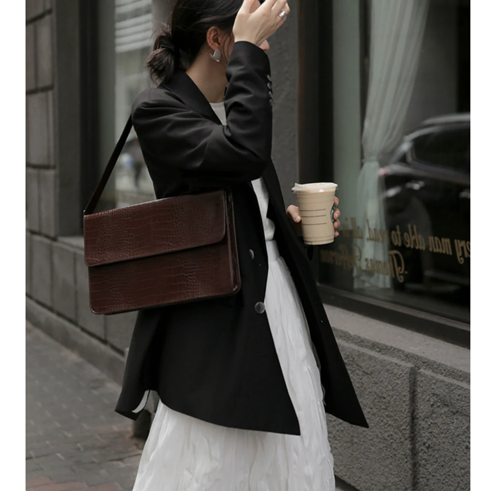 Women Blazers and Jackets Women New 2020 Notched Collar Solid Full Sleeve Chic Vintage Double-breasted Blazer Veste Blazer Femme