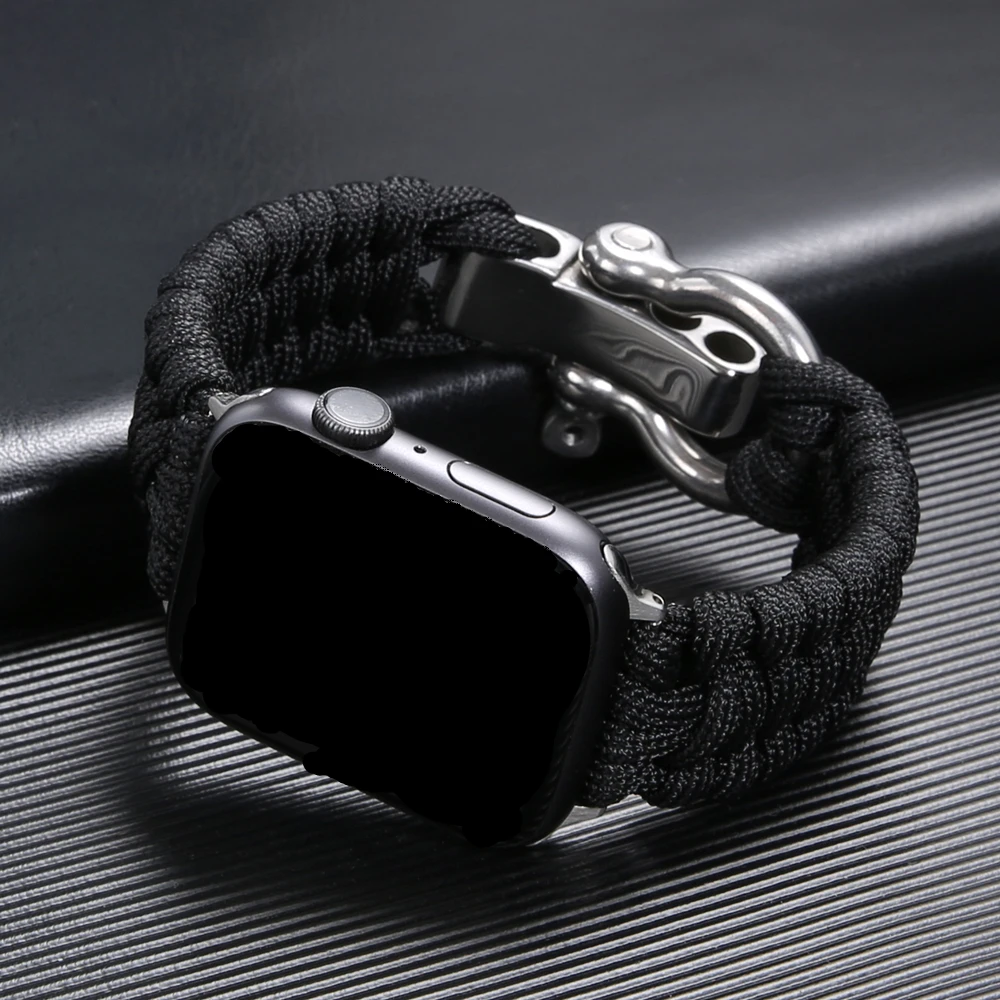 애플 워치 7 용 시계 스트랩, 밴드 시리즈 6, SE, 5, 4, 40mm, 44mm, 스포츠 나일론 로프 브레이드 팔찌, 아이워치 3, 38mm, 42mm, 41mm, 45mm