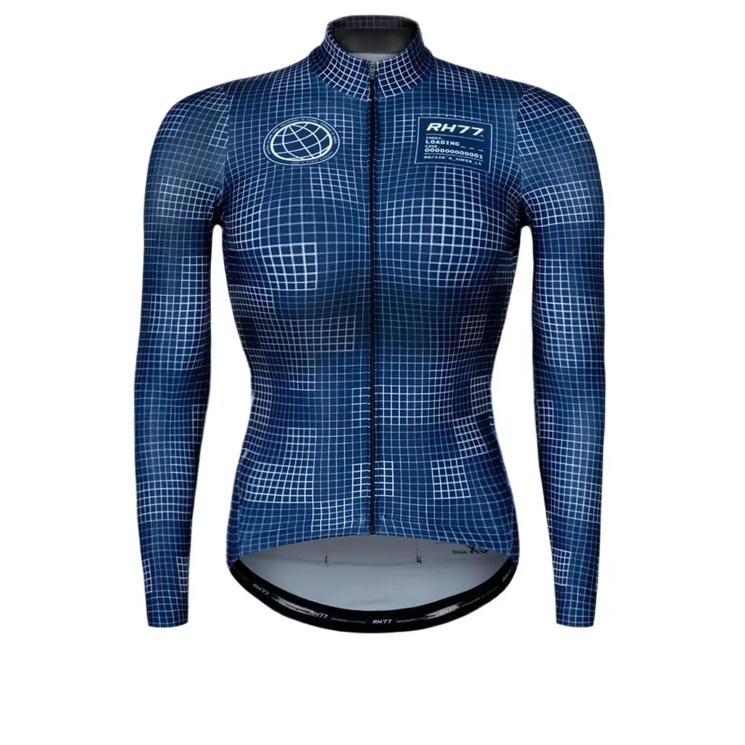 RH77 Womens Long Sleeve Thermal Fleece Cycling Jackets Bicycle Jaqueta Feminina Corta Vento Ropa Ciclismo Maillot Mujer Jersey