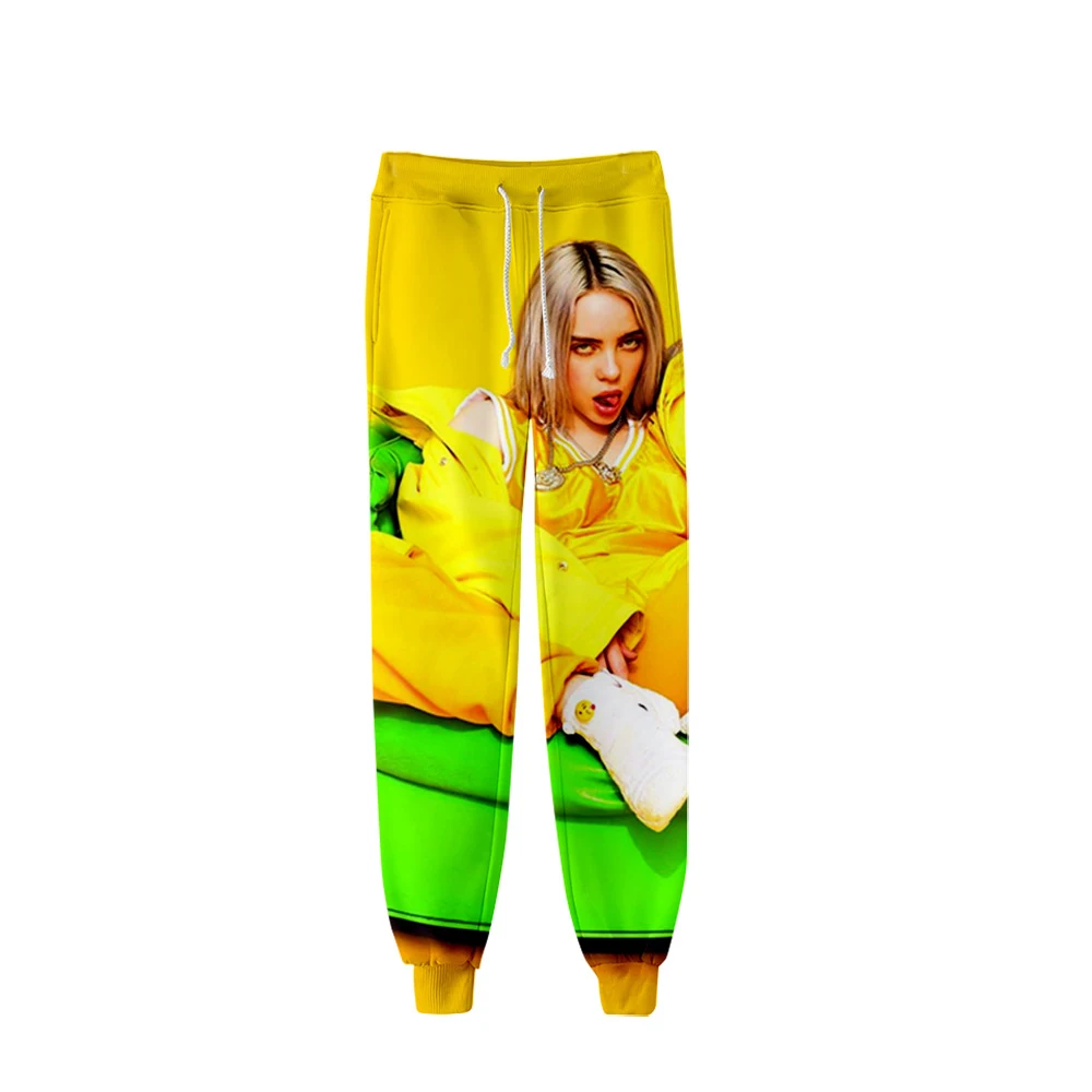 Новая горячая распродажа, повседневные брюки Billie Eilish3D для мужчин и женщин, модные осенние и зимние удобные белые спортивные штаны с 3D рисунком для мальчиков и девочек