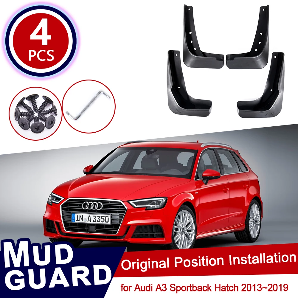 

Брызговики для Audi A3 Sportback 2013 ~ 2019, передние и задние щитки от грязи, брызговики, щитки 2015 2016 2017 2018