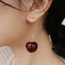 Starbeauty/2 шт./партия очаровательные серьги-Вишенки для фруктов для женщин Дамская спираль прокалывания ушей пирсинг Смола Висячие украшение-серьга для тела