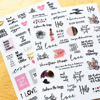 

Newest CA645 646 647 fashion lettering design nail art sticker decal stamping back gule DIY decoration for nail art