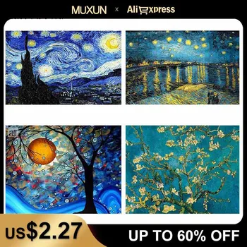 

Muxun Diamond Painting Van Gogh Sky Full Drill Diamond Embroidery Pattern Rhinestones Diamond Mosaic Decor Set Needlework Ep225