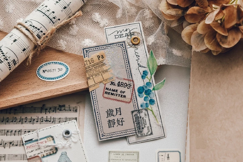 100PCS Vintage Washi Label Sticker DIY scrapbooking junk journal bottom collage diary happy plan gift sealing decoration sticker