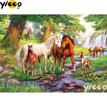 

Full Square/Round drill diamond Painting horses in forest 5D DIY diamond embroidery Rhinestones mosaic Decoration BX1077
