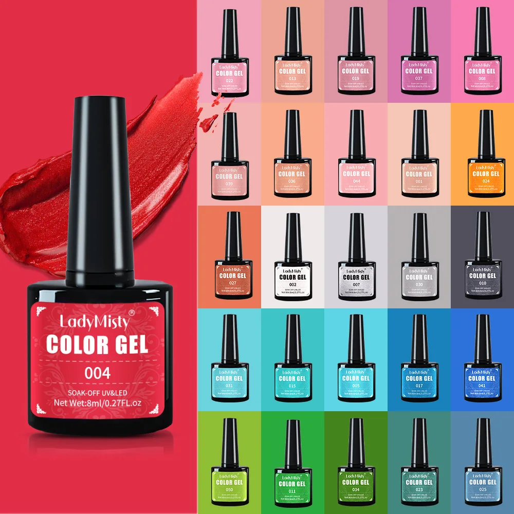 8ml Gel Nail Polish 90 Pure Color for Nails Holographic Glitter UV Sequins Soak Off Base and Top Coat | Красота и здоровье
