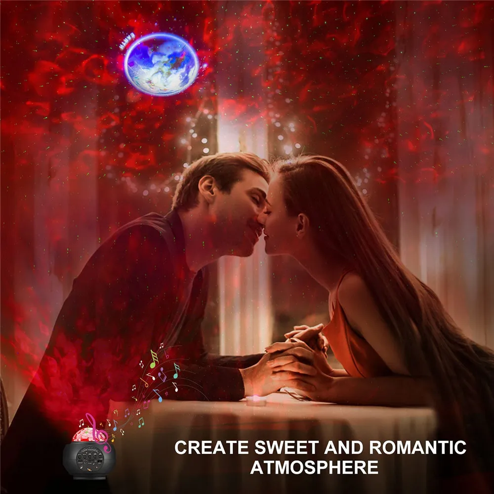 2021 New 10 Planets Projection Starry Night Light USB Bluetooth Ocean Wave Nebula Projector Lamp for Kids Baby Home Planetarium