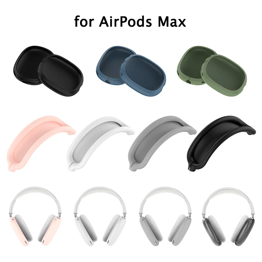 Airpods maxソフトシリコンケース,ヘッドフォンクッション,保護カバー
