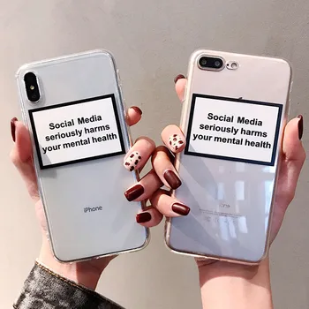 

For iPhone 6 6S 7 8 plus 11 Pro X XR XS max SE Transparent Letter Silicone Soft TPU Back Cover