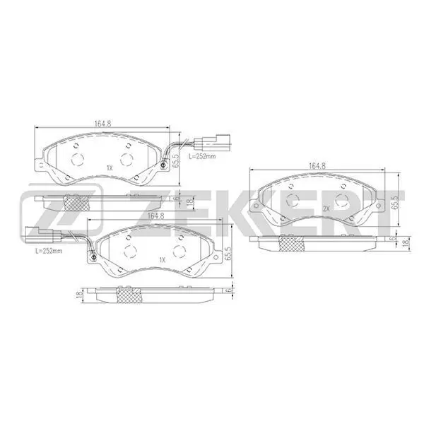Колодки торм. диск. перед. с датчиком Ford Transit VII 06- Tran